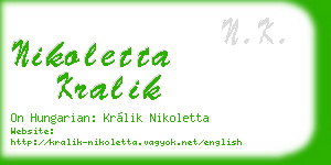 nikoletta kralik business card