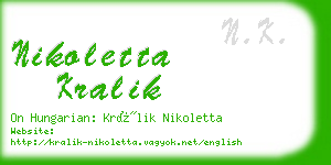 nikoletta kralik business card